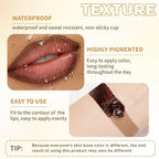 Peel Off Lip Liner Stain Tattoo, Long Lasting Waterproof Lip Stain Peel off, Tattoo Brown Lip Liner and Lip Gloss Combo, Non-Stick Cup Nourishing Lip Gloss Set Lipstick Makeup