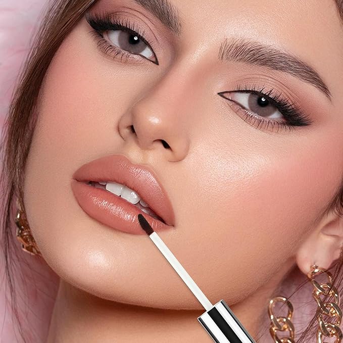 Peel Off Lip Liner Stain – Velvet Lip Glkoss Long-Lasting, Moisturizing & Non-Sticky Matte Lip Lacquer, Pigmented, Smudge-Proof Liquid Lipgloss (brown)