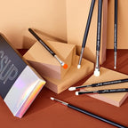 Jessup Eyeshadow Brush Set 7pcs Fluffy Eye Makeup Brushes for Eye Shadow Blending Shader Crease Concealer Black T334