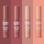 Ruby Kisses Lip Gloss Butter Bomb Gloss Non-Sticky Lip Gloss Vitamin E Natural Nude Lip Makeup- 7.8mL (0.26 US fl.oz) (Blind Date, Beau, Gloss, Babydoll)