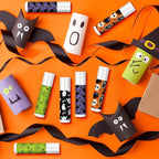 40 Pcs Halloween Lip Balm Ghost Spiderweb Skull Bat Lip Moisturizers for Halloween, 4 Styles