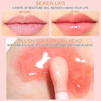 Hydrating Lip Glow Oil, Moisturizing Lip Plumper Gloss, No-Sticky Transparent Plumping Lip Gloss Tinted Lip Balm for Lip Care and Dry Lips (Cherry)