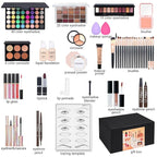 All in One Makeup Kit Makeup Kit for Women Full Kit Multipurpose Makeup ，eyeshadow、 liquid foundation,Loose powder,Eyebrow pencil,4-color lip gloss set
