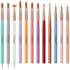 Artdone Nail Dotting Tools Double-ended Nail Art Brushes Kit Nail Art Gel Polish Liner Brushes Design Pen For Nail Drawing And Nail Paint Brushes Small Detail Brushes.