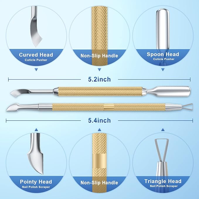2PCS Metal Champagne Gold Cuticle