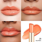 Oulac Shine Orange Lipstick for Women, 2 in 1 Glossy Coral Orange Tinted Lip Balm, Hydrating Lipstick for Dry Lips, Moisture Shine Juicy Finish Vegan 2.2g/0.07oz (21)
