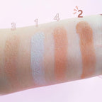 4 Colors Diamond Shimmering Powder, High Glossy Face Highlighter Eyeshadow