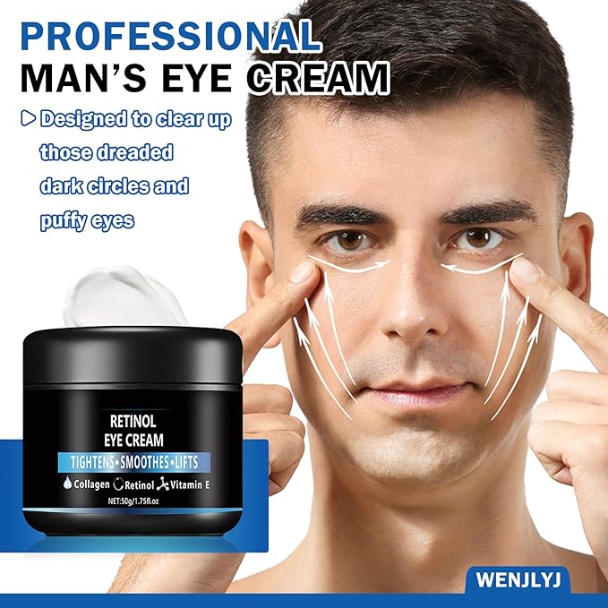 Men's Eye Cream,Hydrating Eye Cream for Men,Smooth Under Eye Cream for Dark Circles and Puffiness,Moisturizing Eye Cream Reduce Wrinkles Fine Lines & Firm Skin