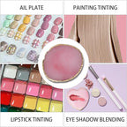 Nail Polish Palette, 2Pcs Resin Nail Art Palette, Nail Painting Mixed Color Palettes, Gold Edge Makeup Mixing Tray, Nail Supplies For Nail Techs, Nail Art Display Board(Orbicular)