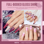 MEFA Gel Nail Polish Set, 12 Colors Purple Gel Polish Set Burgundy Red Nail Polish Soak Off Pink Nude Brown Nail Gifts for Women Girl DIY Salon Home Manicure