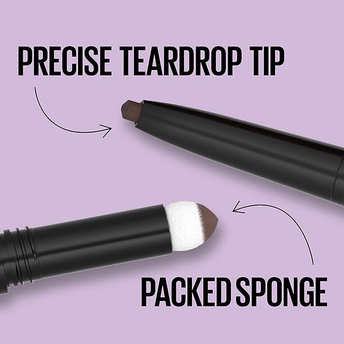 Maybelline Express Brow 2-In-1 Pencil and Powder Eyebrow Makeup, Deep Brown, 1 Count