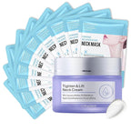 Neck Firming Cream and Neck Mask Set,Non-greasy Tighten Face Cream Skincare Moisturizer, 10 Pieces Deep Moisturizing Masks for Tightening, All Skin Type, 11 Pack