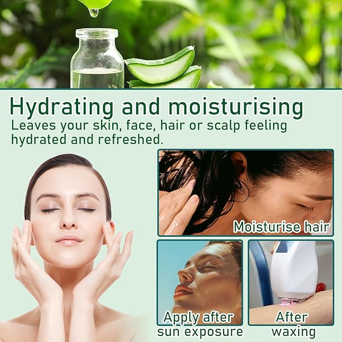 Aloe Vera Gel for Face & Body,Hydrating Travel Size Pure Aloe Vera Gel Face Moisturizer for All Skin Type,No-sticky Long Lasting Refreshing Moisturizing Fast Absorbing Aloe Cream Gel