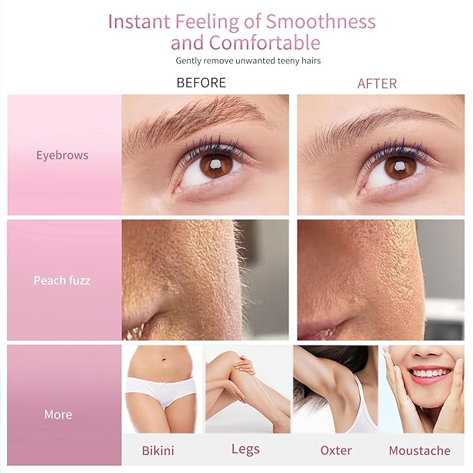 Dermaplane Razor, Face Razors for Women, Dermaplaning Tool for Women Face, Remove Facial Hair and Perfectly Shape Brows, with Protective Cover, 5 Count, Pink