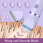 3-in-1 Electric Razor IPX7 Waterproof Bikini Trimmer Wet & Dry Use Painless Personal Trimmer Groomer for Ladies Face Body Legs Bikini Public Hairs Electric Lady Shaver with Replaceable Heads