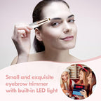 gurelax Eyebrow Hair Remover, Electric Eyebrow Trimmer for Women,Face and Eye Epilator with LED Light for Women Rechargeable with 2 x Replacement Heads (White)