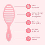Wet Brush Speed Dry Hair Brush, Pink Drink (Summer Quencher) - Vented Design & Soft HeatFlex Bristles Are Blow Dry Safe - Ergonomic Handle Manages Tangles - Pain-Free Hair Accessories