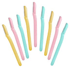 Amazon Basics Women's Multipurpose Exfoliating Dermaplaning Tool, Eyebrow & Facial Razor, Includes Blade Cover, Multicolor, 9 Count