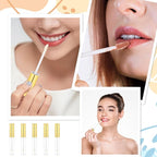 5 Pcs Empty Lip Gloss Tubes, Clear Plastic Gloss Container with Wand Refillable Lip Balm Bottle 10ml Lip Gloss Container for Lipstick Samples, Lip Balms(Gold Tube Cap)