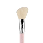 Sigma Beauty Travel Essential Trio - Makeup Brush Set for Foundation Powder Eyeshadow - 3 Tool Brushes with Brush Tin Holder - - Skin Safe, Vegan Makeup Brushes for Travel - Light Pink