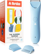 MERIDIAN Slimmer Trimmer – Electric Razor for Women, Bikini Line & Pubic Hair Trimmer, Rechargeable & Waterproof, Painless, Flawless Shave for Sensitive Skin, Gentle, Quiet & Travel-Friendly, Sky