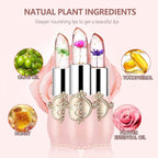 firstfly Pack of 6 Crystal Flower Jelly Lipstick, Long Lasting Nutritious Lip Balm Lips Moisturizer Magic Temperature Color Change Lip Gloss (Pink)
