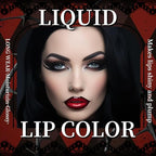 Vinyl Red Velvet Ink Liquid Lipstick with Black Lip Liner Gothic Lip Combo Halloween Makeup, Long Wear Waterproof Lip Gloss Non Sticky Moisturizing Lip Stain Tint Glossy Lip Color for Women