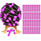YOROSTAR Perm Rods Set for Natural Hair 40pcs Plastic Cold Wave Rods for Long Short Hair Rollers Large Hair Curling Rods for Women Purple