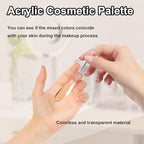 5pcs Makeup Spatula Korean Set,Including Foundation Spatula Makeup Korean Stainless Steel Makeup Palette Acrylic Cosmetic Palette,Makeup Mixing Palettes Cosmetic Spatula Tool (Transparent+metal)