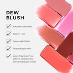 Saie Dew Liquid Blush for Cheeks - Hydrating Cream Blush Stick with a Blendable + Buildable Formula - Skincare Infused Dewy Cheek Tint for a Natural Flush - Glowy Makeup Essential - Hottie (.40 oz)