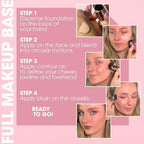 LAMORA Foundation Brush for Liquid Makeup - Kabuki Face Brush for Cream, Powder, Blush, and Concealer - Flat Top Blending, Buffing, Stippling Brush