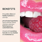 Winky Lux Fruity Gloss pH Lip Stain, Non Sticky Lip Gloss, Tinted Lip Oil, Lip Lacquer, Yummy Fruit Lipgloss, Jojoba Oil for Hydration & Shine, Raspberry