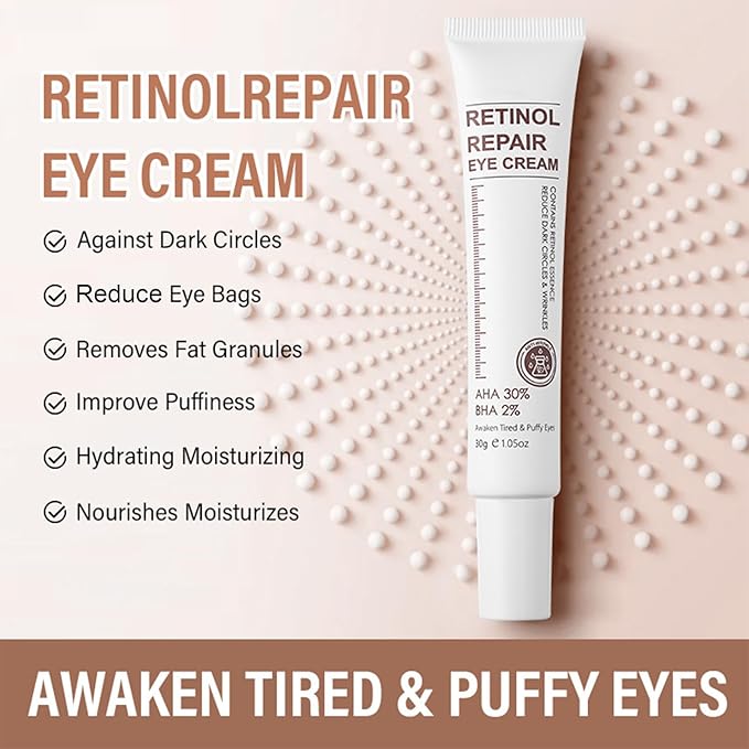 Retinol Eye Cream Anti Aging + 24k Under Eye Patches Kit, Under Eye Patches For Puffy Eyes And Dark Circles, Under Eye Cream With Retinol Serum,Dark Circle Eye Cream For Moisturizing, Firming