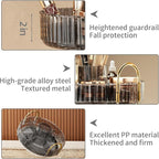 360° Rotating Makeup Organizer, Large-Capacity Skincare Make Up Storage 2 Tier Perfume Organizers Cosmetic Dresser Organizer with Makeup Brush Holder, Fits Bedroom, Bathroom, Vanity Shelf Countertop