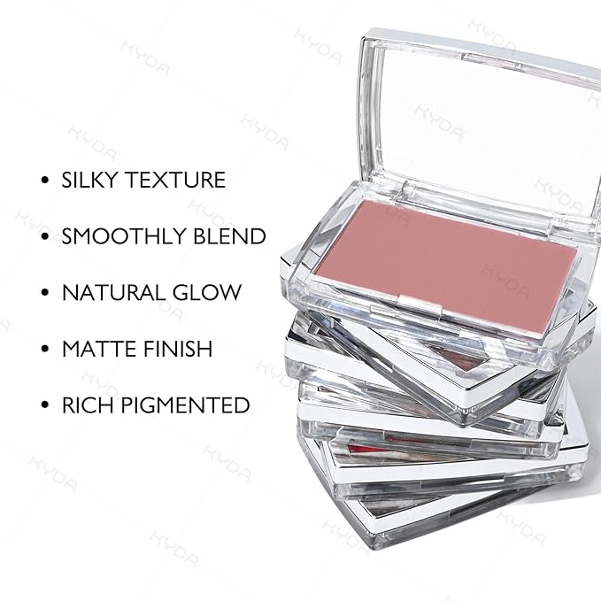 KYDA Powder Blush, Radiant Glow Face Blusher, Blendable Formula, Lasting Moisturizing, Ultra Fine Lightweight Texture, Rosewood