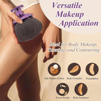 90MM Extra Large Self Tanner Kabuki Makeup Brush – Ultra Soft Dense Vegan Bristles for Body Makeup, Bronzer & Foundation–Applies Tanning Mousse, Lotion & Self Tanner，Wet & Dry (Purple)