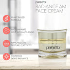 PURA D'OR 1.7 Oz Radiant Glow AM Face Cream - Methylene Blue, Polyphenols, Flavonoids, Apple Stem Cell Extract - Aloe Vera Base Anti-Aging Morning Moisturizer - Daily Facial Treatment For Women & Men