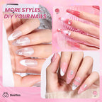 Beetles Nude Pink Gel Nail Polish Set, Nude Paradise Gel Polish Kit 25PCS 20 Colors Jelly Pink Sheer Glitter White Soak Off UV Base Glossy Matte Top Coat Pearls Rhinestones Nail Charms Gift for Women