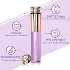 Portable Facial Hair Remover for Women – Painless, Fast & Precise Flawless Electric Razor & Epilator for Face, Lips, Chin Hair Removal – 18K Gold-Plated, 360° LED Light