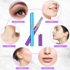Chumia 2 Pcs Electric Eyebrow Trimmer Women Precision Face Razors Mini Shaver with Comb Christmas Women Gift Battery Operated Personal Epilator for Face Neck Fuzz Lips Leg(Sky Blue, Purple)