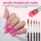 39 PCS Nail Art Brushes Set,Nail Art 3D Sculpting Pen Dotting Tools,Ombre Silicone Brush,Liner Brushes,Acrylic Brushes,Nail Art Palette with Gel Mixing Rod,Nail Design Kit for Home Diy & Salon