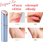 Facial Hair Remover, Removal Shaver for Women, Rosarden USB Rechargeable IPX6 Waterproof Eyebrow Face Razor Trimmer for Lips, Body, Arms, Mustaches, Fuzz and Chin (Blue)