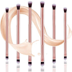 6 Pcs Eyeshadow Smudge Brush 2-in-1 Eyeshadow 2 Double Ended Make Up Brush Concealer Cosmetics Under Eye Small Soft Firm Pointed Foundation Makeup Applicator for Blending Eye Shadow Liner