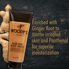 Woody's Hair and Body Wash for Men – 2-in-1 Sulfate-Free Cleanser & Body Wash, Deep Cleansing, Hydrating, Fresh Scent, 10 oz, 2 Pack
