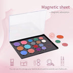 AJLTPA Magnetic Makeup Palette with Clear Top, Empty Eyeshadow Pan Dispensing Storage Box with 40Pcs Adhesive Metal Stickers for DIY Cosmetics Blush Powder(XL Large - 9.25"x6.57")