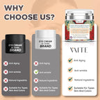 Under Eye Cream with Collagen, Retinol, Caffeine, Avacado Hyaluronic Acid & Hibiscus Honey for Night and Day with Vitamin B5, E for Puffiness Circles Anti Aging Eye Bags and Anti Wrinkle