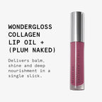 Beauty Pie Wondergloss Collagen Lip Oil + (Plum Naked) – Hydrating, Plumping, Non-Sticky Gloss with Collagen AC Micro-Vectors & Cherry Oils