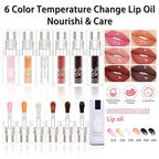 Hydrating Lip Glow Oil - Transparent Clear Plumping Gloss for Women & Girls, Color-Changing Tinted Balm, Tinta para Labios, Moisturizing Lip Care for Daily Use (Crystal, 1 pcs)