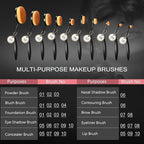 Yoseng Oval Makeup Brushes Set 10 Pcs Professional Oval Toothbrush Foundation Contour Concealer Eyeliner Blending Cosmetic Brushes Tool Set-With Box,Practical White Elephant Gift for Girls Women