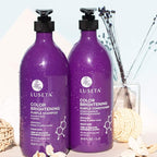 L LUSETA Color Brightening Purple Shampoo and Conditioner Set for Blonde and Gray Hair, Infused with Cocos Nucifera Oil to Help Nourish, Moisturize and Condition Hair, 2x33.8oz